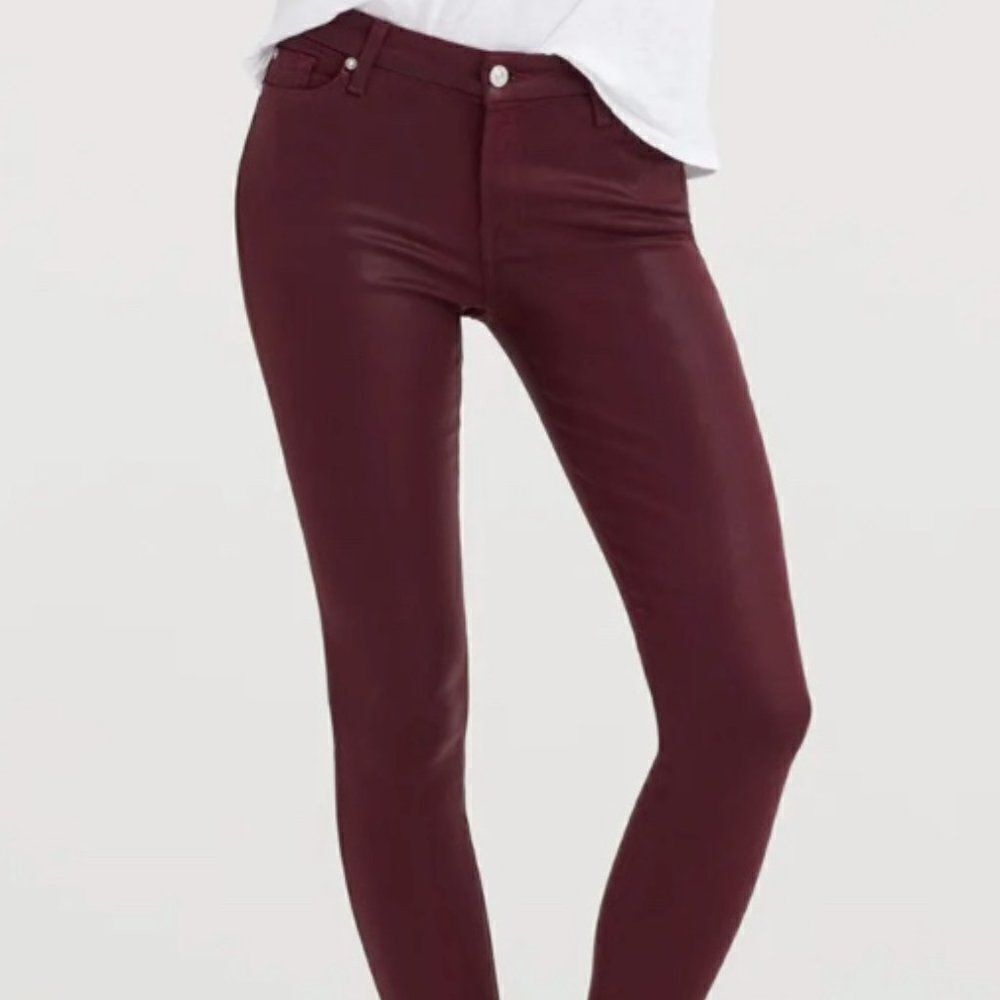 7 for All Mankind Burgandy Skinny Jeans - Sz 24